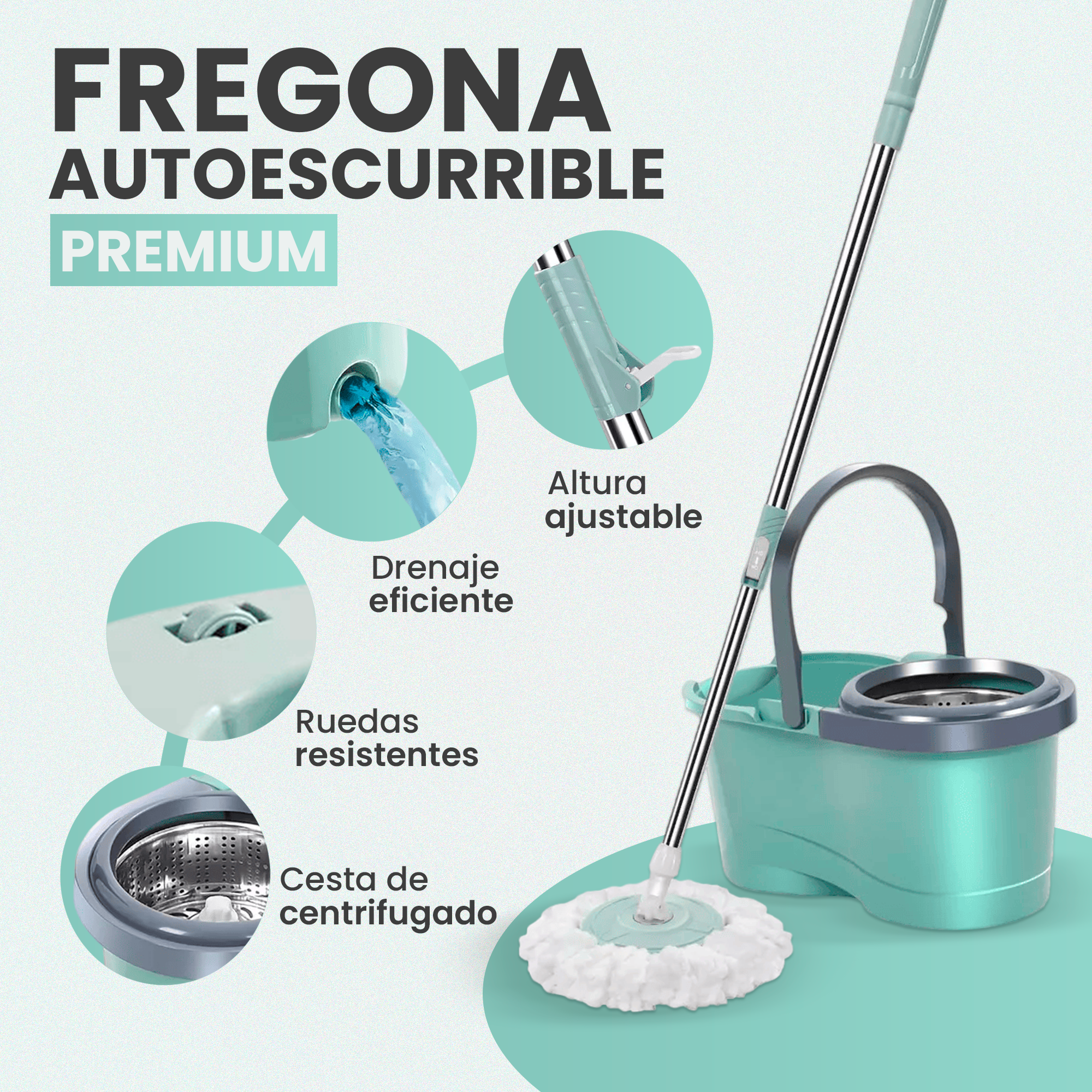 FREGONA GIRATORIA DE MICROFIBRA