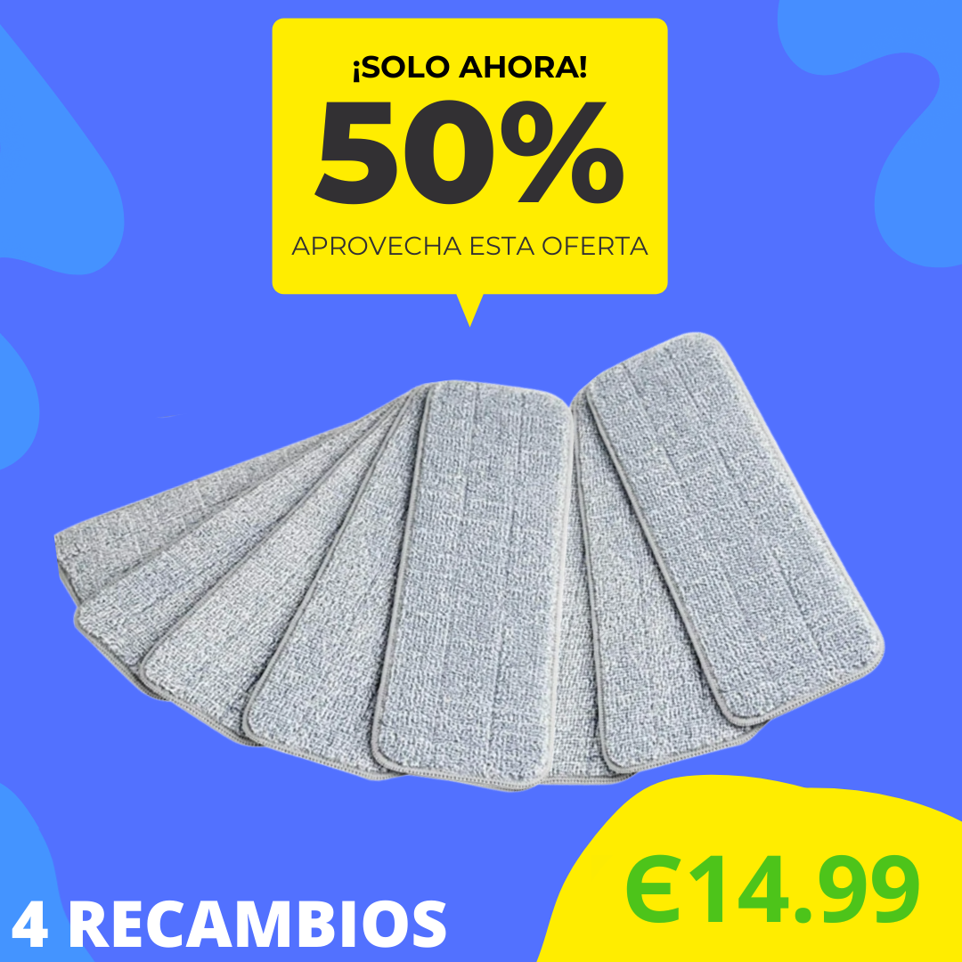 '-50% DESCUENTO - PACK 4 RECAMBIOS PARA MOPA ASPIRADORA