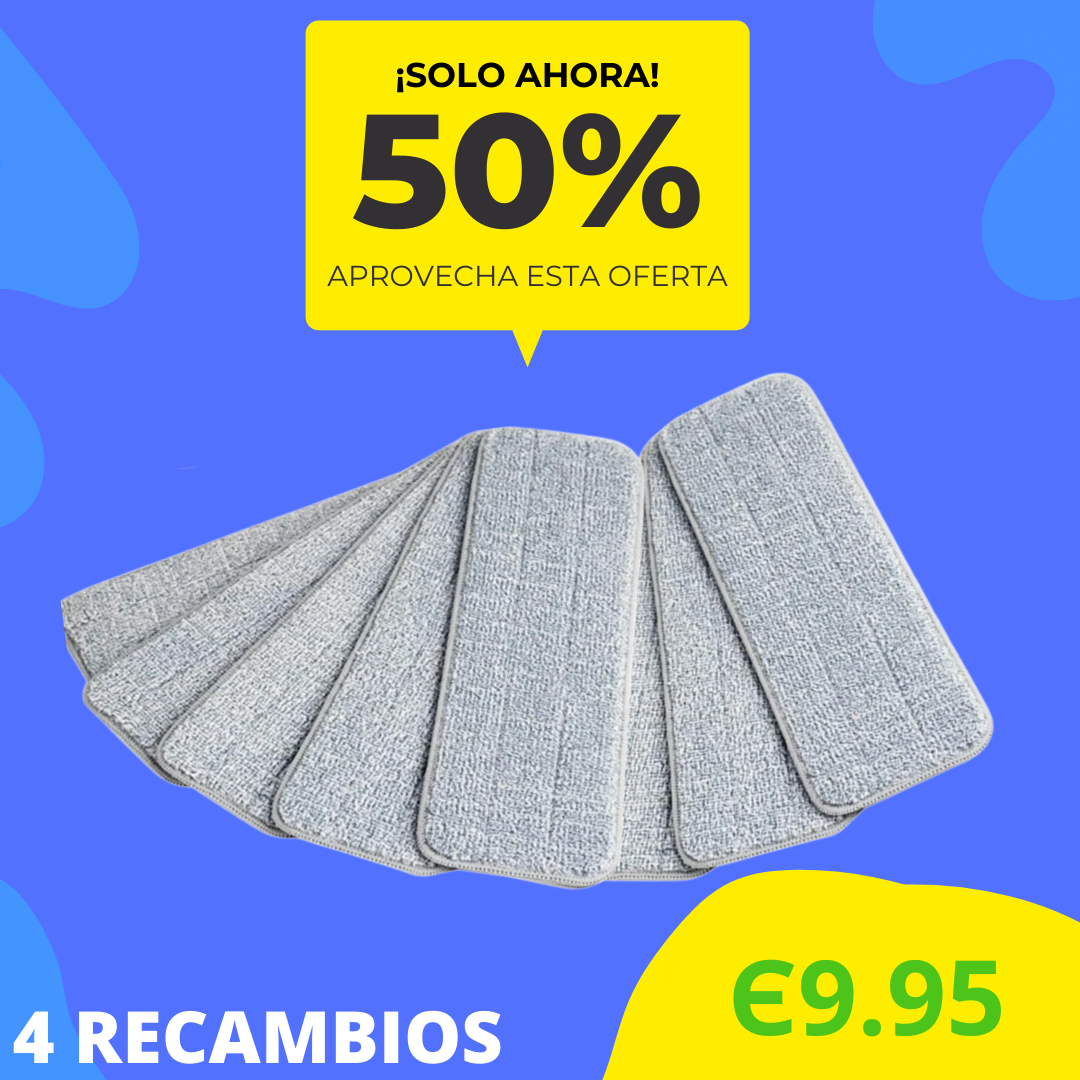 '-50% DESCUENTO - PACK 4 RECAMBIOS PARA MOPA ASPIRADORA