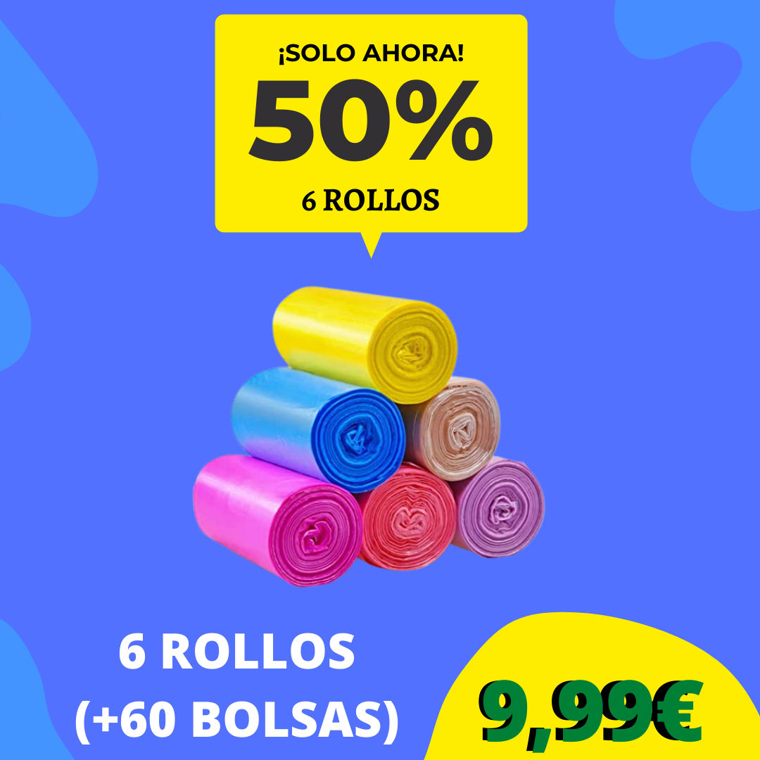 -50% DESCUENTO - PACK 6 ROLLOS DE BASURA ESPECÍFICAS